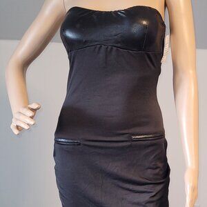 Sexy Women Black Stretch Strapless Mini Club Party Cocktail Dress Small LC2887